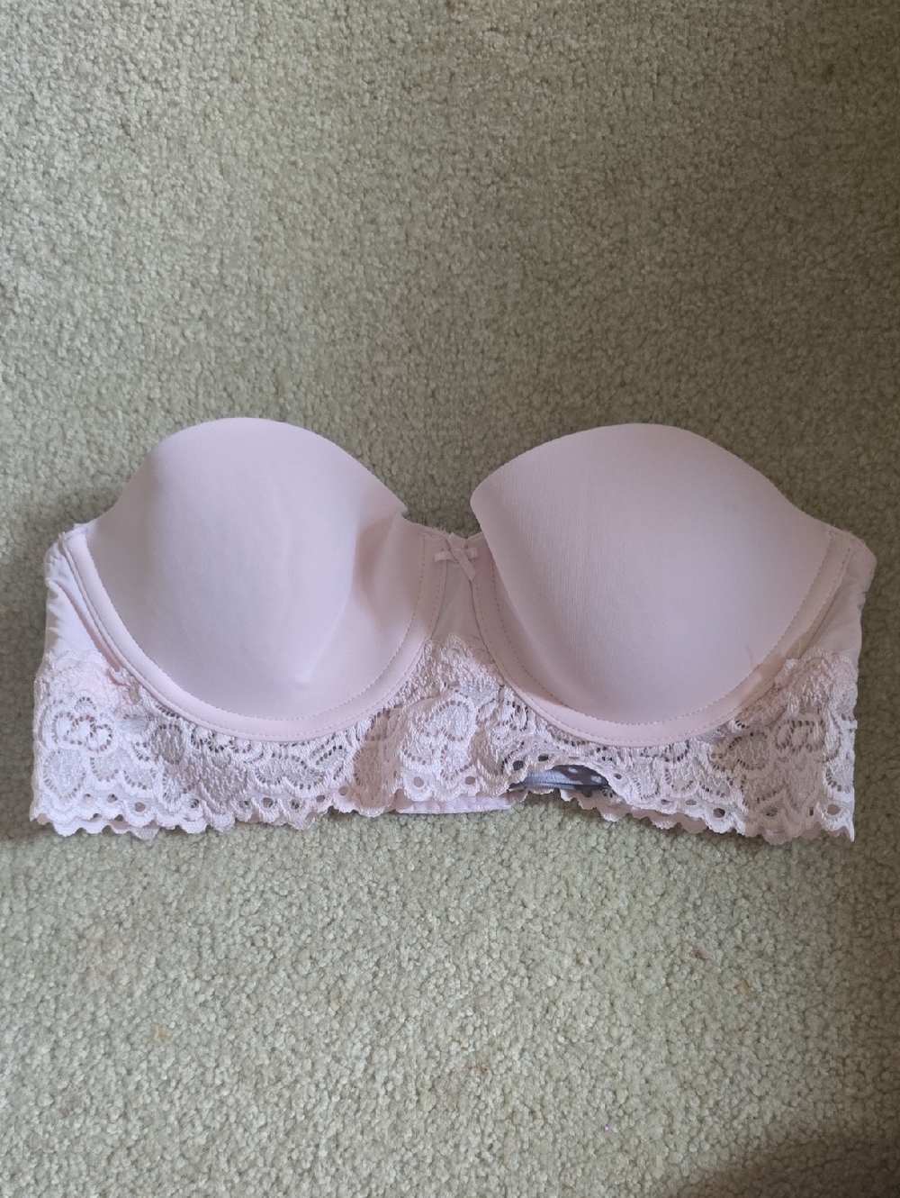 aerie Strapless Lace Bandeau Bra - Light Pink